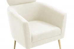 Design Plus Studio Kuchni & Salon Meblowy | MELISA fotel wypoczynkowy kremowy / złoty (1p1szt) | 2010001189329