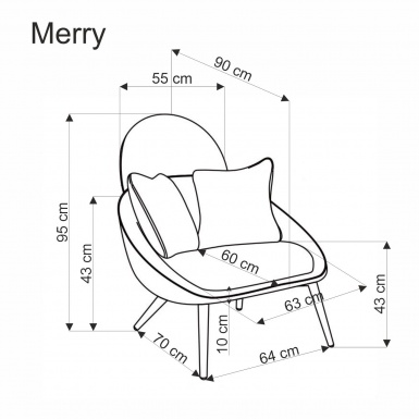 Design Plus Studio Kuchni & Salon Meblowy | MERRY fotel wypoczynkowy, popielaty (1p1szt) | 2010001196495