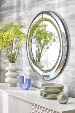 Design Plus Studio Kuchni & Salon Meblowy | MOON lustro ścienne, srebrny (1p1szt) | 5905248133853