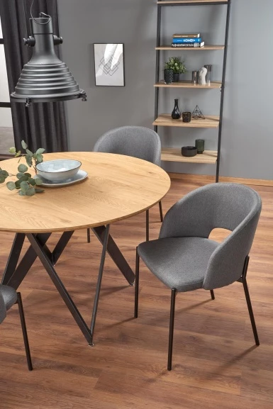 Design Plus Studio Kuchni & Salon Meblowy | MOZAMBIK stół, blat - dab złoty, stelaż - czarny (2p1szt) | 2010001177333