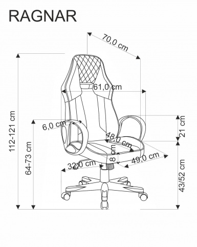 Design Plus Studio Kuchni & Salon Meblowy | RAGNAR fotel gabinetowy czarny / niebieski (1p1szt) | 2010001200123