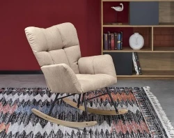 Design Plus Studio Kuchni & Salon Meblowy | VASCO fotel bujany beżowy | 2010001200147