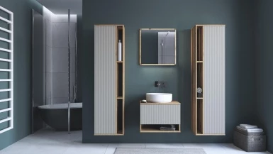 Design Plus Studio Kuchni & Salon Meblowy | AVIOLA Lustro 60 cm + LED dąb artisan (1p1szt) | 5905248133747