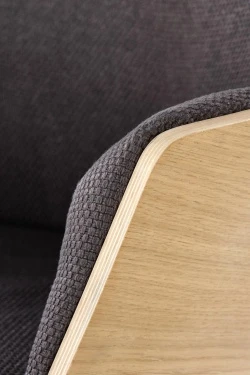 Design Plus Studio Kuchni & Salon Meblowy | CHILLOUT fotel wypoczynkowy ciemny popiel / dąb naturalny / czarny (1p1szt) | 2010001189671