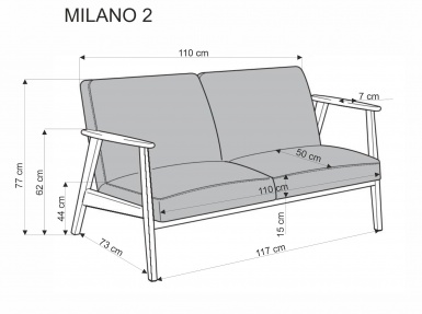 Design Plus Studio Kuchni & Salon Meblowy | MILANO 2S sofa - beżowy tap. Castel 15 (1p1szt) | 2010001202158