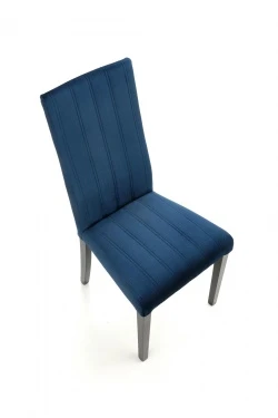 Design Plus Studio Kuchni & Salon Meblowy | DIEGO 2 krzesło czarny / tap. velvet pikowany Pasy - MONOLITH 77 (granatowy) (1p2szt) | 2010001178415