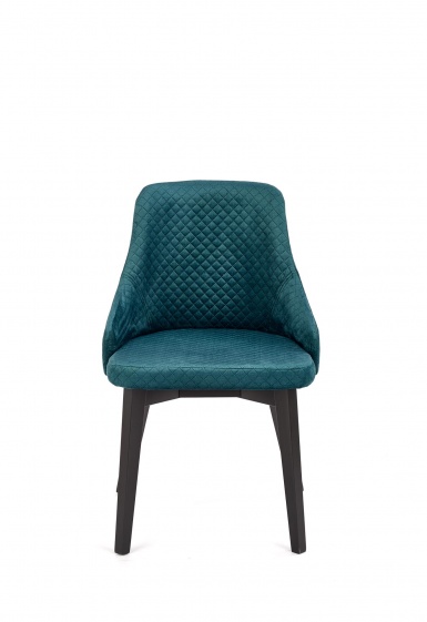 Design Plus Studio Kuchni & Salon Meblowy | TOLEDO 3 krzesło czarny / tap. velvet pikowany Karo 4 - MONOLITH 37 (ciemny zielony) (1p1szt) | 2010001178309