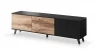 Design Plus Studio Kuchni & Salon Meblowy | RANDOM RTV-2 stolik RTV 180 cm dąb wotan/czarny (2p1szt) | 2010001191179