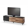 Design Plus Studio Kuchni & Salon Meblowy | RANDOM RTV-2 stolik RTV 180 cm dąb wotan/czarny (2p1szt) | 2010001191179