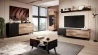 Design Plus Studio Kuchni & Salon Meblowy | RANDOM RTV-2 stolik RTV 180 cm dąb wotan/czarny (2p1szt) | 2010001191179