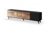 Design Plus Studio Kuchni & Salon Meblowy | RANDOM RTV-3 stolik RTV 200 cm dąb wotan/czarny (2p1szt) | 2010001194415