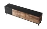 Design Plus Studio Kuchni & Salon Meblowy | RANDOM RTV-3 stolik RTV 200 cm dąb wotan/czarny (2p1szt) | 2010001194415