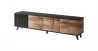 Design Plus Studio Kuchni & Salon Meblowy | RANDOM RTV-3 stolik RTV 200 cm dąb wotan/czarny (2p1szt) | 2010001194415