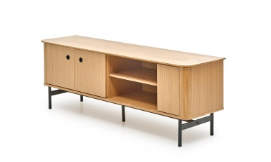 Design Plus Studio Kuchni & Salon Meblowy | SMART szafka RTV-1 dąb naturalny/czarny (2p1szt) | 2010001187738