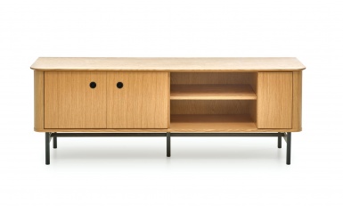 Design Plus Studio Kuchni & Salon Meblowy | SMART szafka RTV-1 dąb naturalny/czarny (2p1szt) | 2010001187738