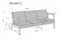 Design Plus Studio Kuchni & Salon Meblowy | MILANO 3S sofa - beżowy tap. Castel 15 (1p1szt) | 2010001202165
