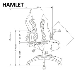 Design Plus Studio Kuchni & Salon Meblowy | HAMLET fotel gabinetowy czarny / popielaty (1p1szt) | 2010001194958