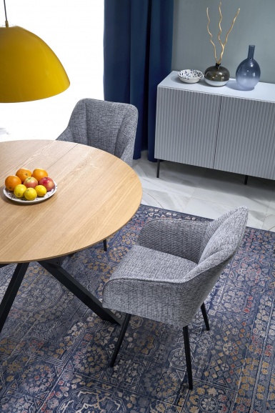 Design Plus Studio Kuchni & Salon Meblowy | ACORD stół rozkładany, naturalny / czarny (2p1szt) | 5905248136267