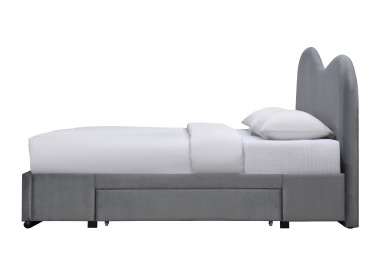 Design Plus Studio Kuchni & Salon Meblowy | AMBER 160 łóżko z szufladami popiel velvet (3p1szt) | 5905248135314