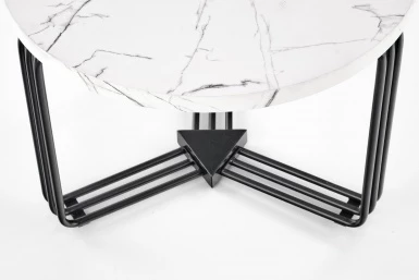 Design Plus Studio Kuchni & Salon Meblowy | ANTICA M ława blat - biały marmur, stelaż - czarny (2p1szt) | 2010001182474
