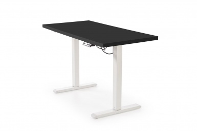 Design Plus Studio Kuchni & Salon Meblowy | B54 biurko z funkcją regulacji wysokości, blat - czarny, stelaż - biały (2p1szt) | 5905248137516