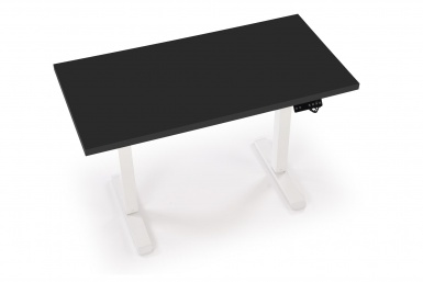 Design Plus Studio Kuchni & Salon Meblowy | B54 biurko z funkcją regulacji wysokości, blat - czarny, stelaż - biały (2p1szt) | 5905248137516