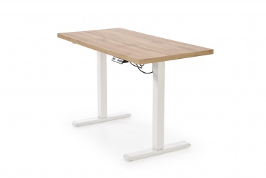 Design Plus Studio Kuchni & Salon Meblowy | B54 biurko z funkcją regulacji wysokości, blat - dąb artisan, stelaż - biały (2p1szt) | 5905248137530