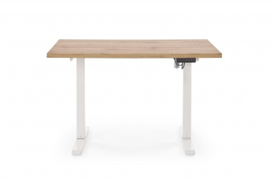 Design Plus Studio Kuchni & Salon Meblowy | B54 biurko z funkcją regulacji wysokości, blat - dąb artisan, stelaż - biały (2p1szt) | 5905248137530