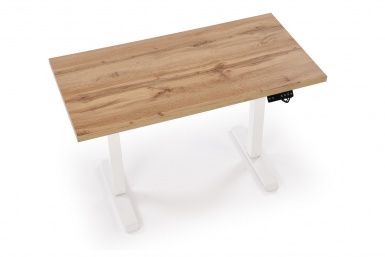 Design Plus Studio Kuchni & Salon Meblowy | B54 biurko z funkcją regulacji wysokości, blat - dąb artisan, stelaż - biały (2p1szt) | 5905248137530
