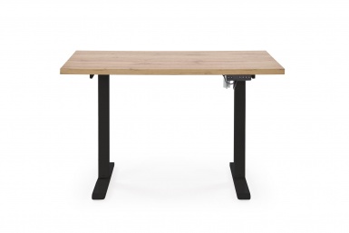 Design Plus Studio Kuchni & Salon Meblowy | B54 biurko z funkcją regulacji wysokości, blat - dąb artisan, stelaż - czarny (2p1szt) | 5905248137547