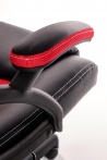 Design Plus Studio Kuchni & Salon Meblowy | BERKEL fotel gabinetowy czarno-czerwony (1p1szt) | 2010001187486