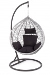 Design Plus Studio Kuchni & Salon Meblowy | EGGY fotel ogrodowy popielaty / czarny (3p1szt) | 2010001180869