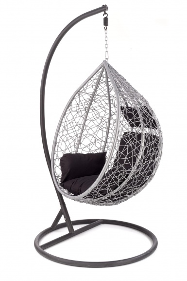 Design Plus Studio Kuchni & Salon Meblowy | EGGY fotel ogrodowy popielaty / czarny (3p1szt) | 2010001180869