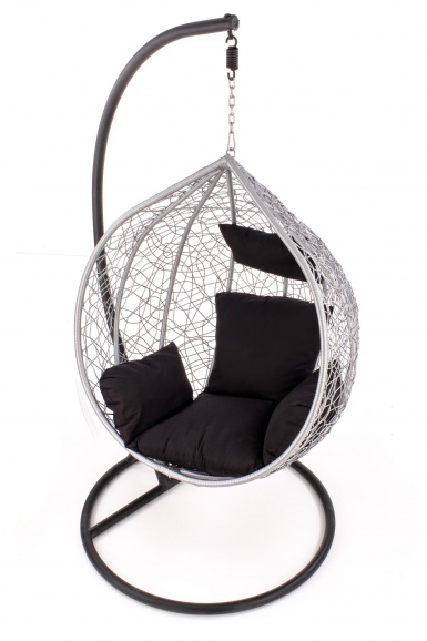 Design Plus Studio Kuchni & Salon Meblowy | EGGY fotel ogrodowy popielaty / czarny (3p1szt) | 2010001180869