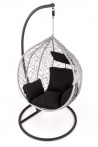 Design Plus Studio Kuchni & Salon Meblowy | EGGY fotel ogrodowy popielaty / czarny (3p1szt) | 2010001180869