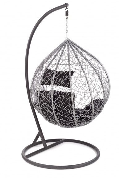 Design Plus Studio Kuchni & Salon Meblowy | EGGY fotel ogrodowy popielaty / czarny (3p1szt) | 2010001180869