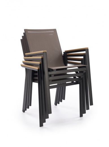 Design Plus Studio Kuchni & Salon Meblowy | FIERRO krzesło, czarny / popielaty / brązowy (1p1szt) | 5905248135406