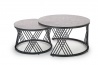 Design Plus Studio Kuchni & Salon Meblowy | FLAMINGO zestaw 2 ław, popielaty marmur/ czarny (2p1szt) | 2010001188667