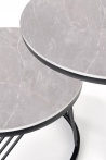 Design Plus Studio Kuchni & Salon Meblowy | FLAMINGO zestaw 2 ław, popielaty marmur/ czarny (2p1szt) | 2010001188667