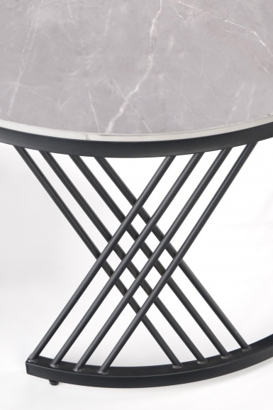 Design Plus Studio Kuchni & Salon Meblowy | FLAMINGO zestaw 2 ław, popielaty marmur/ czarny (2p1szt) | 2010001188667