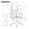 Design Plus Studio Kuchni & Salon Meblowy | GANDALF fotel gabinetowy czarny / popielaty (1p1szt) | 2010001194941