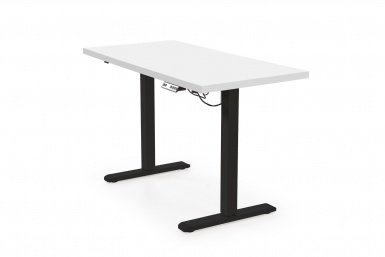 Design Plus Studio Kuchni & Salon Meblowy | B54 biurko z funkcją regulacji wysokości, blat - biały, stelaż - czarny (2p1szt) | 5905248137509