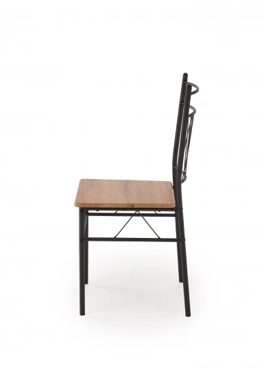 Design Plus Studio Kuchni & Salon Meblowy | FAUST 3 zestaw stół + 4 krzesła dąb naturalny / czarny (1p1kpl) | 5905248134720