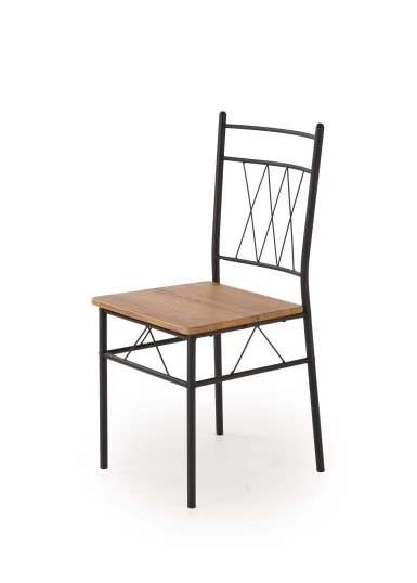 Design Plus Studio Kuchni & Salon Meblowy | FAUST 3 zestaw stół + 4 krzesła dąb naturalny / czarny (1p1kpl) | 5905248134720