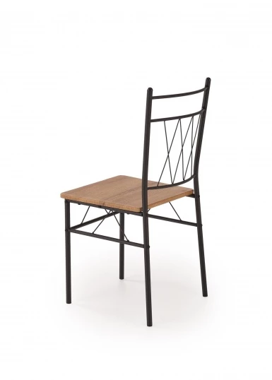 Design Plus Studio Kuchni & Salon Meblowy | FAUST 3 zestaw stół + 4 krzesła dąb naturalny / czarny (1p1kpl) | 5905248134720