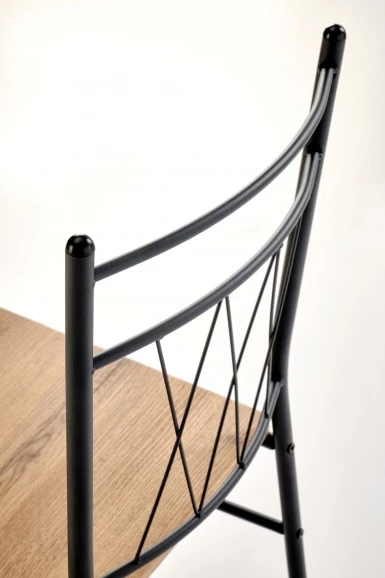 Design Plus Studio Kuchni & Salon Meblowy | FAUST 3 zestaw stół + 4 krzesła dąb naturalny / czarny (1p1kpl) | 5905248134720