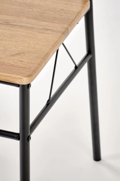Design Plus Studio Kuchni & Salon Meblowy | FAUST 3 zestaw stół + 4 krzesła dąb naturalny / czarny (1p1kpl) | 5905248134720