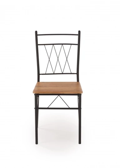 Design Plus Studio Kuchni & Salon Meblowy | FAUST 3 zestaw stół + 4 krzesła dąb naturalny / czarny (1p1kpl) | 5905248134720