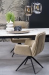 Design Plus Studio Kuchni & Salon Meblowy | FELIX stół rozkładany, blat - biały marmur, nogi - czarny (2p1szt) | 5905248136632