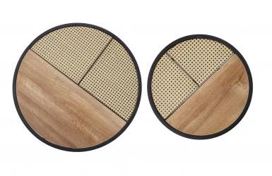 Design Plus Studio Kuchni & Salon Meblowy | GARMINA zestaw 2 ław dąb złoty / czarny (2p1szt) | 2010001196112